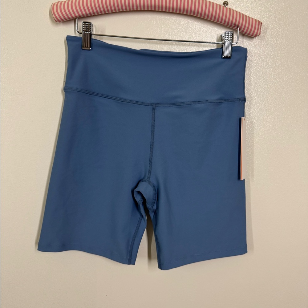 *NWT* Aqua Soft Blue Bike Shorts with High Waistband